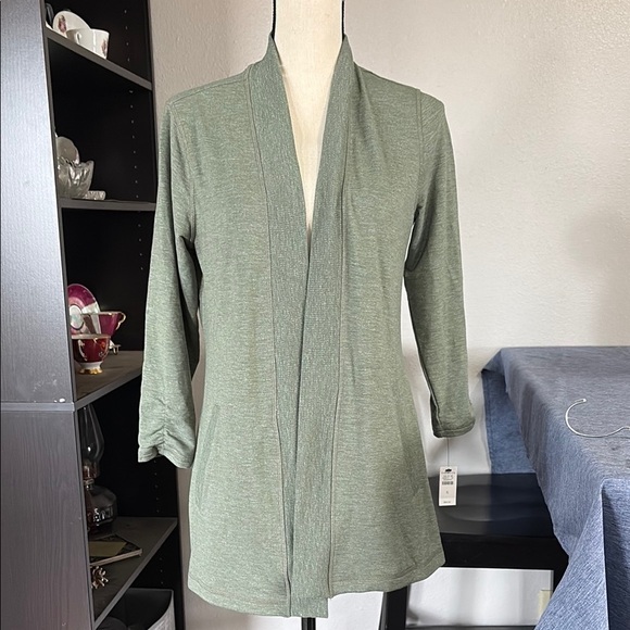 NWT Talbots Size S Green Long Length Cardigan - Picture 1 of 7